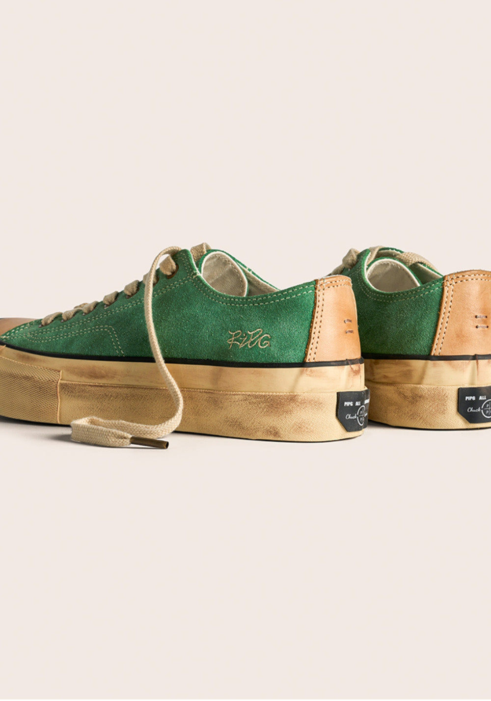 PIPG丨Washed Suede Canvas Sneakers (Green) - PSYLOS 1, PIPG丨Washed Suede Canvas Sneakers (Green), Canvas Sneakers, PIPG, PSYLOS 1